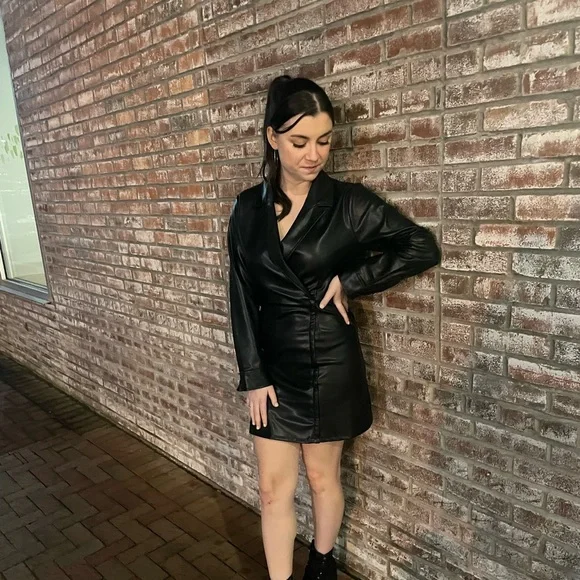 Zara Dresses Leather Blazer Dress Poshmark